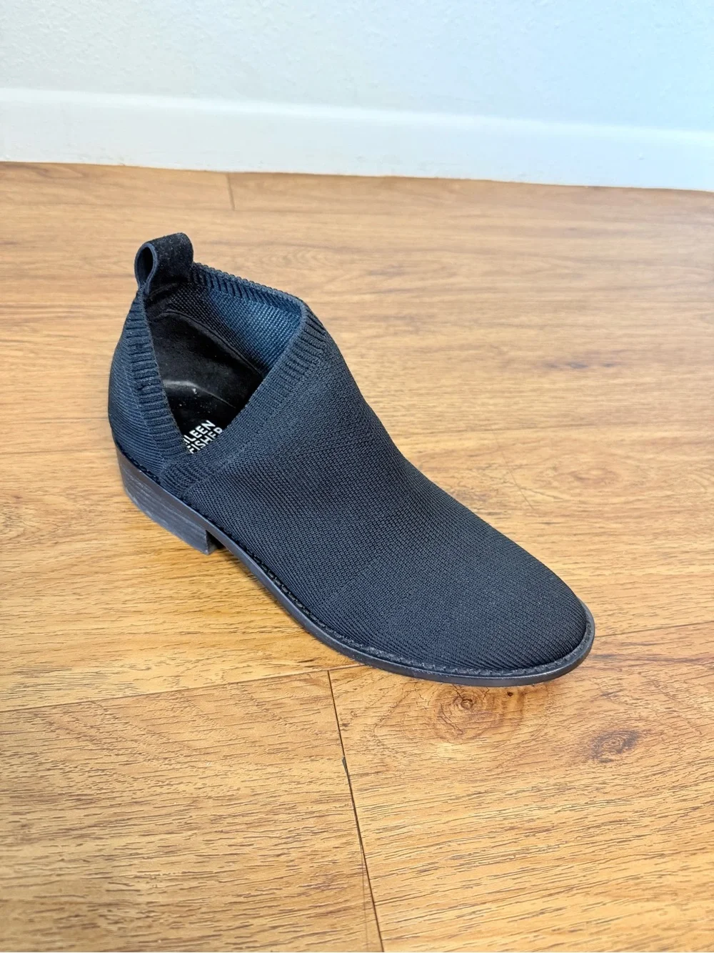 Eileen Fisher Davie Stretch Knit Booties Black Size 7